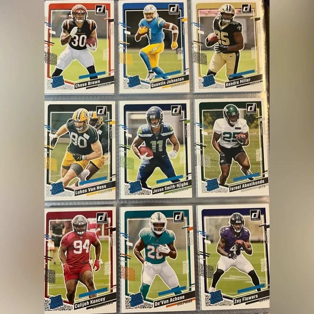 ⭐️ 🏈 2023 Rookie Cards Panini Donruss Football Cards -Over 95 Rated Rookies #B2